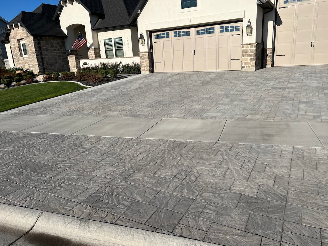 Paver patio installation project by Apex Landscaping